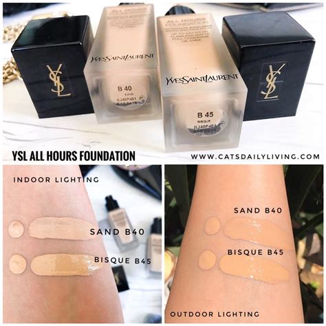 YSL all hours foundation swatches